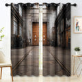 Grey Iron Gate Industrial Curtains Set