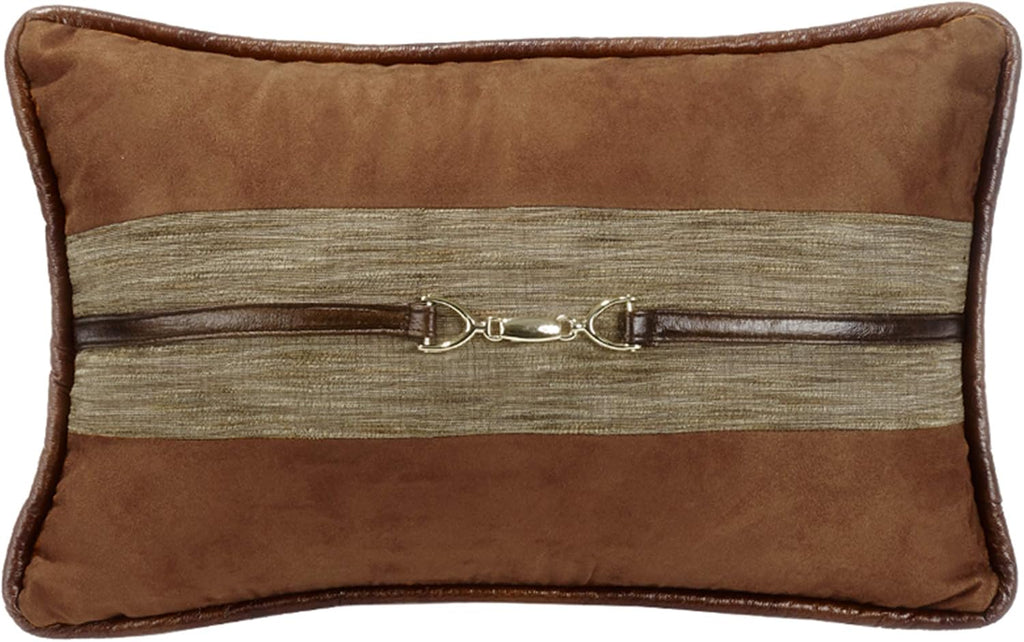Suede Buckle Rustic Lumbar Pillow