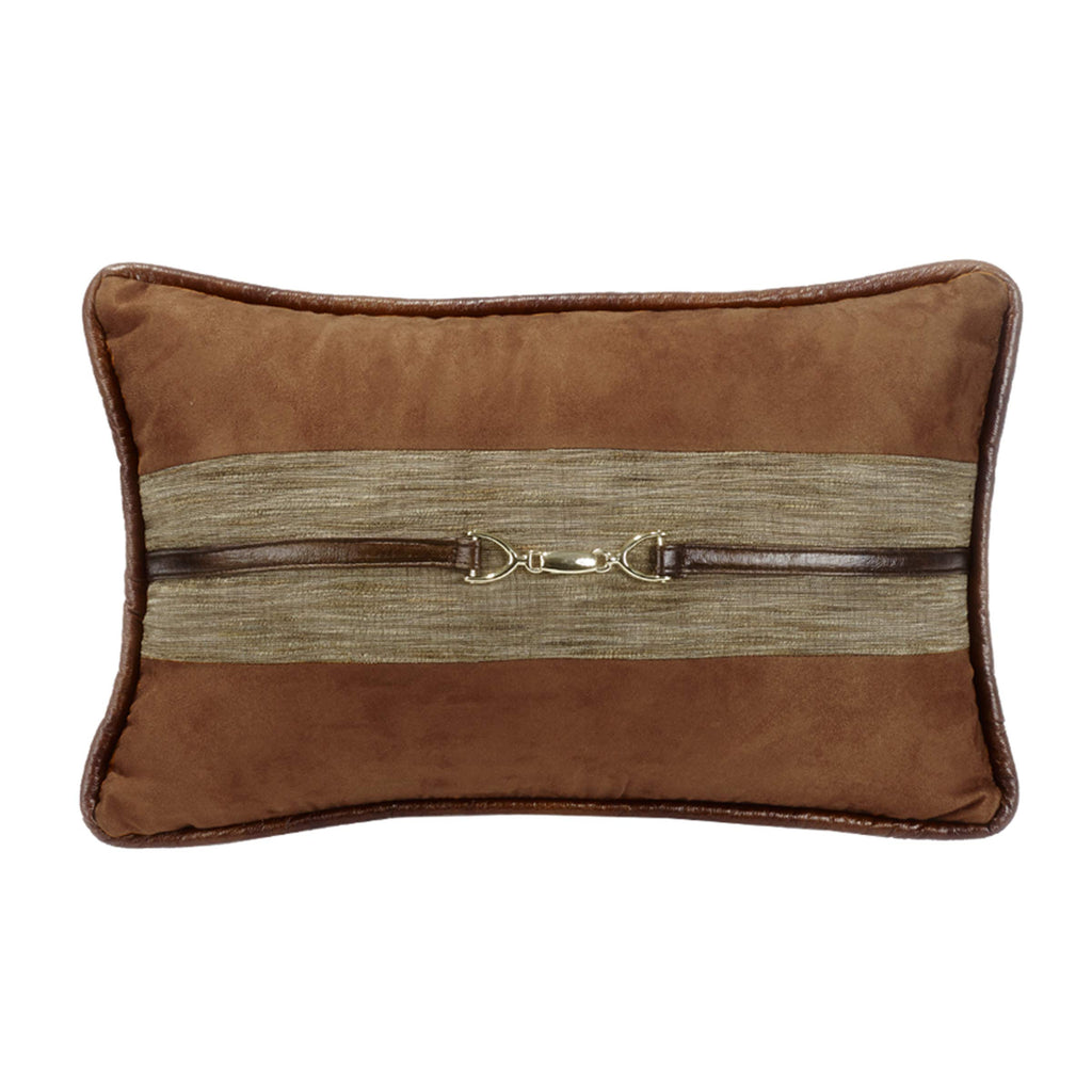 Suede Buckle Rustic Lumbar Pillow