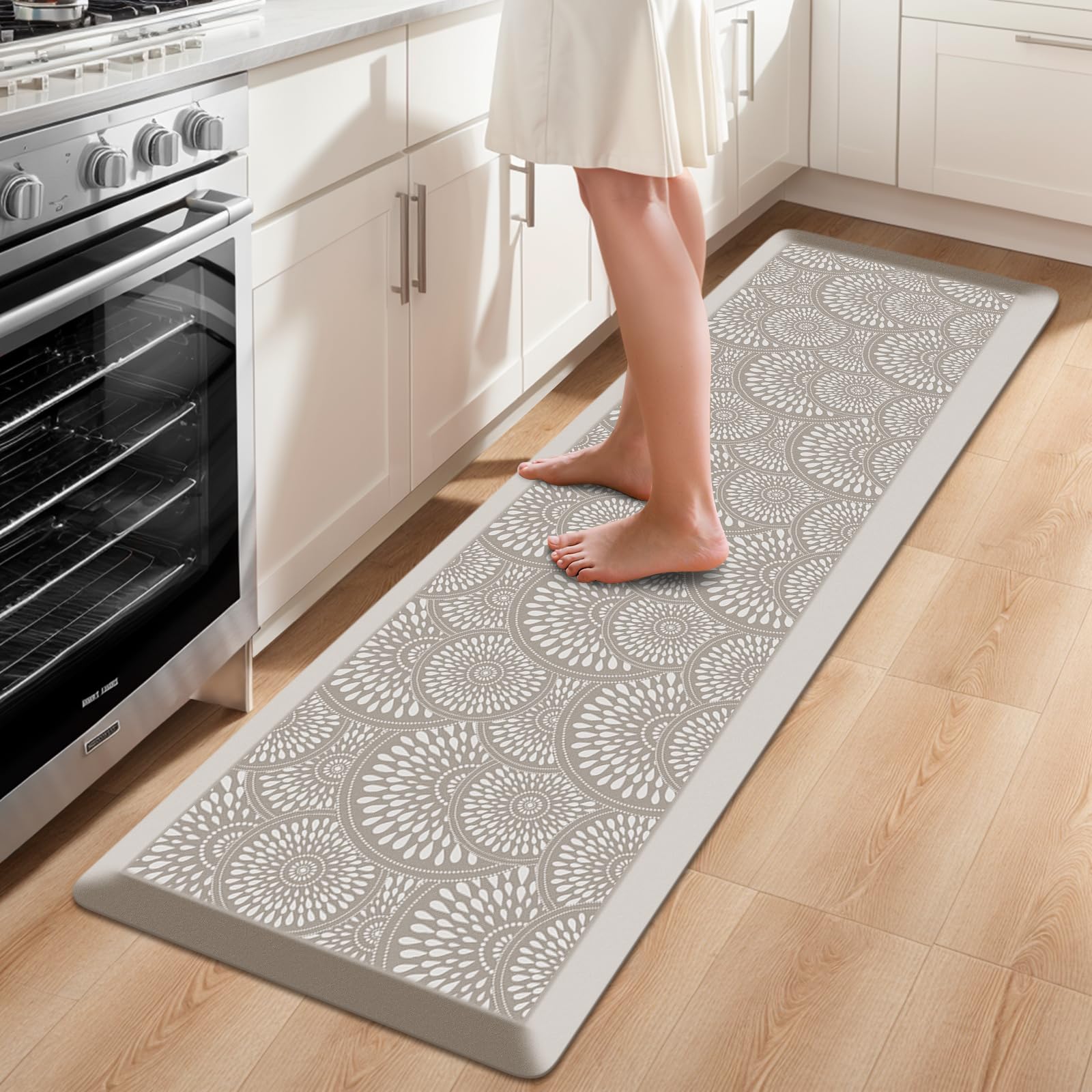 Mattitude 4/5 Inch Kitchen Mat, 20x48in Heavy Duty Ergonomic Comfort Foam Standing Desk Mat, Waterproof Non-Slip Standing Mats and Rugs for Kitchen, Office, Black