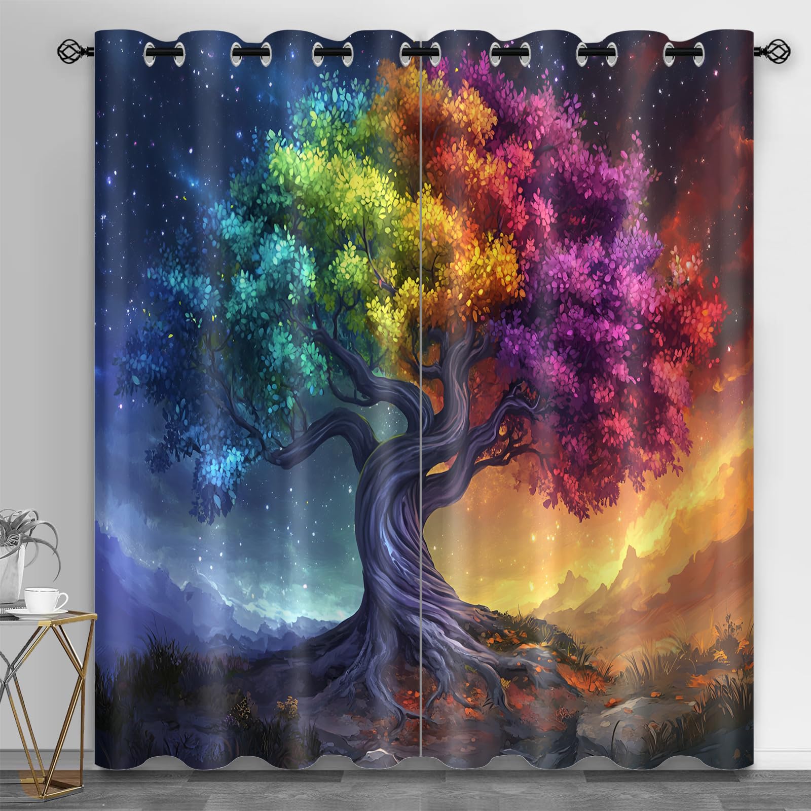 Metal Door Print Blackout Curtain, Rusty Thermal Insulated Grommets Curtains, Retro Industrial 2 Panels Window Curtains for Bedroom Living Room Home Decor, 31.5 x 63 Inch, 2 Panels
