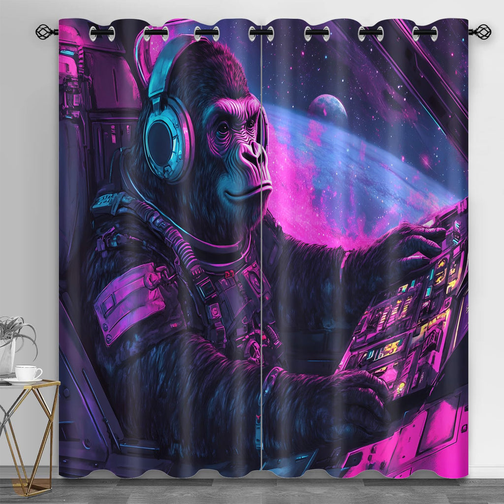 Metal Door Print Blackout Curtain, Rusty Thermal Insulated Grommets Curtains, Retro Industrial 2 Panels Window Curtains for Bedroom Living Room Home Decor, 31.5 x 63 Inch, 2 Panels