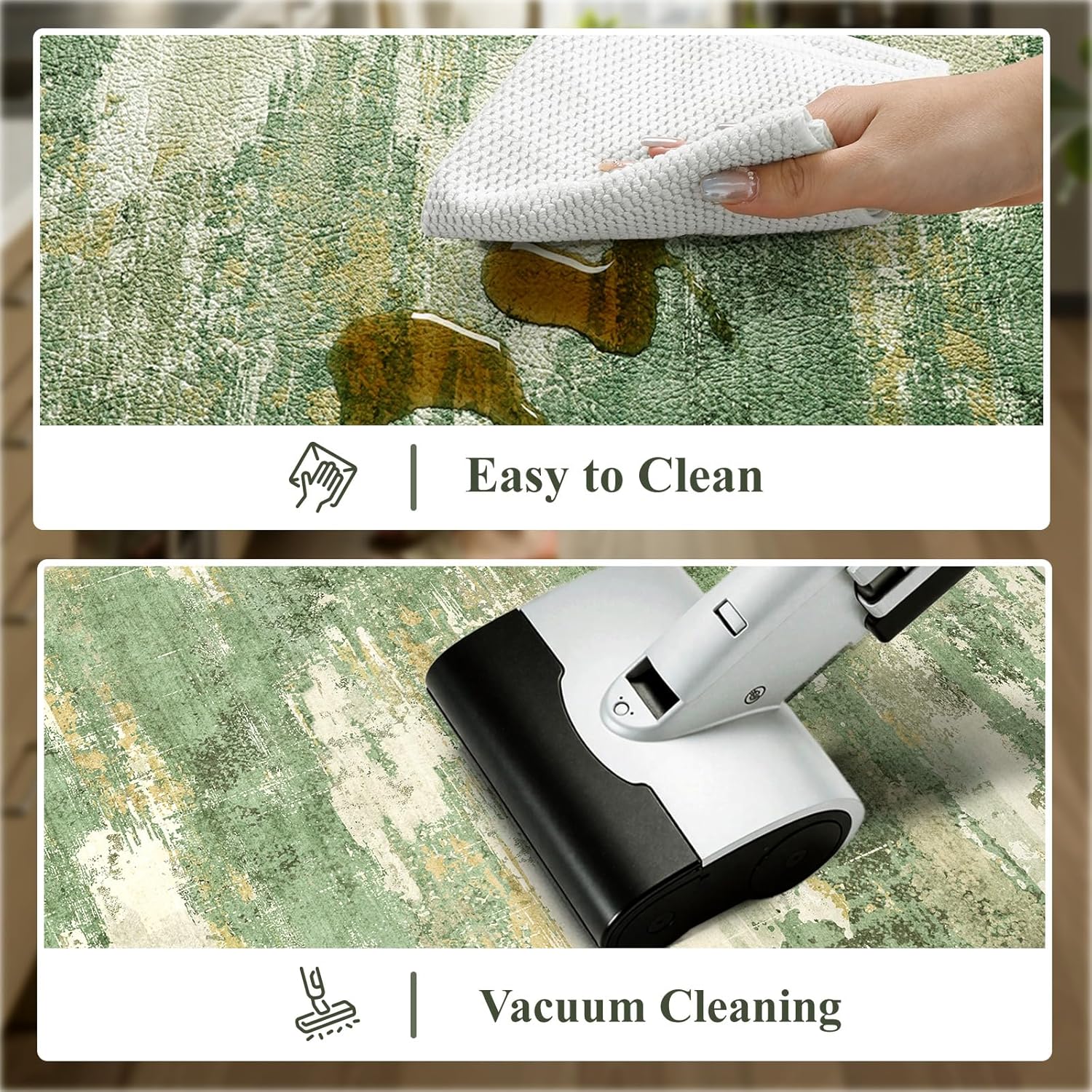 Green Abstract 2-Piece Anti Fatigue Kitchen Mat Set