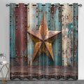 Rust Star Farmhouse Blackout Curtains