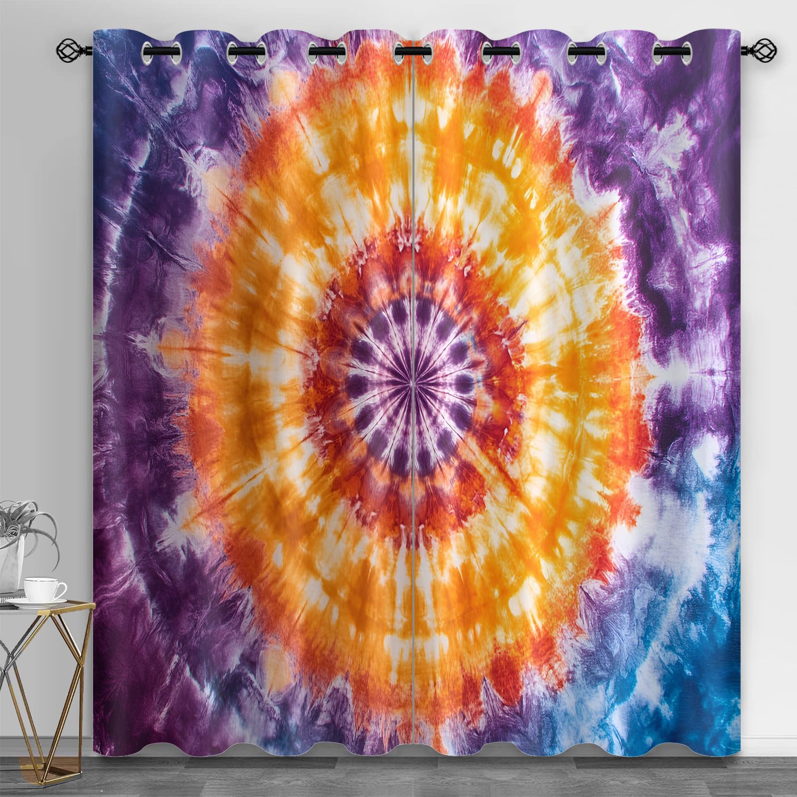 Metal Door Print Blackout Curtain, Rusty Thermal Insulated Grommets Curtains, Retro Industrial 2 Panels Window Curtains for Bedroom Living Room Home Decor, 31.5 x 63 Inch, 2 Panels