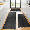 Black 3-Piece Anti Fatigue Kitchen Rug Set