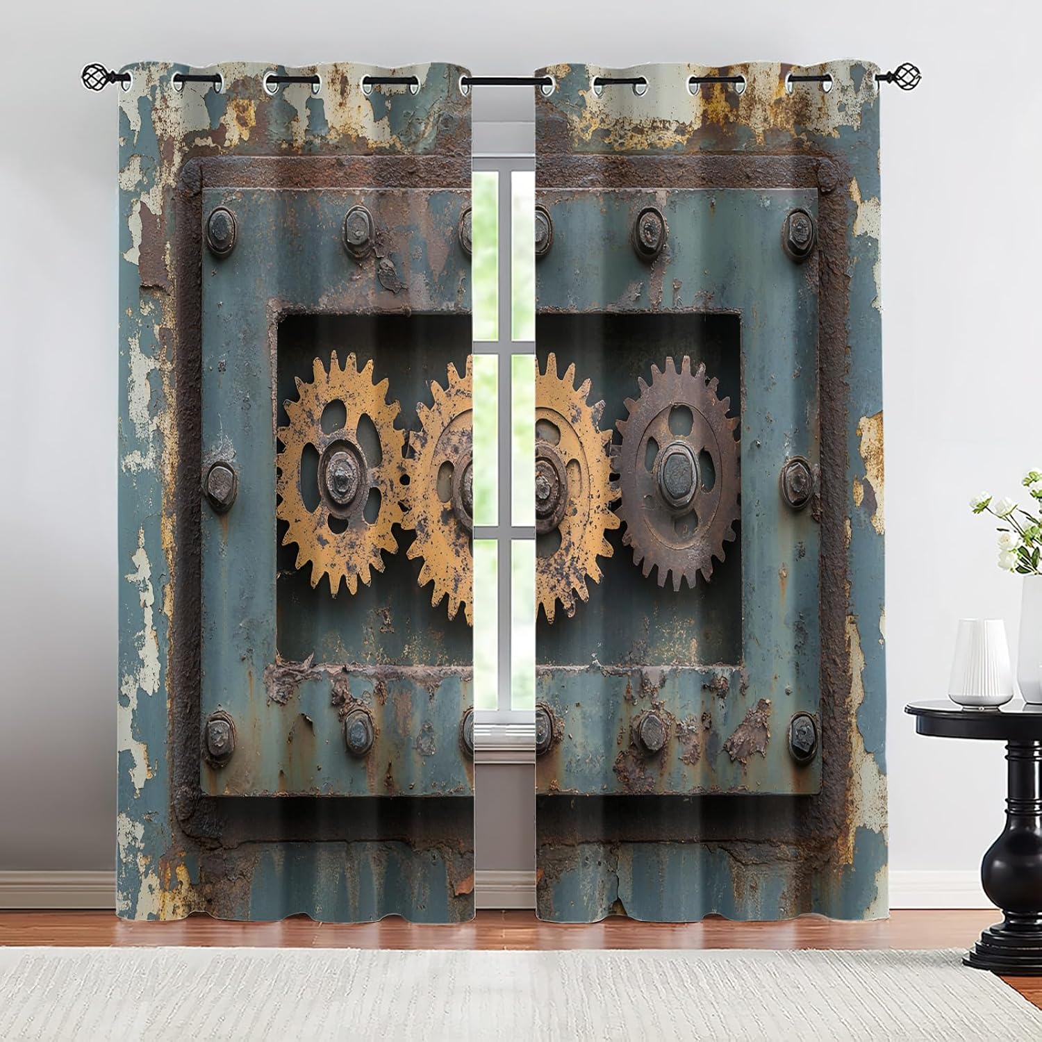 Steampunk Gear Blackout Curtains Set