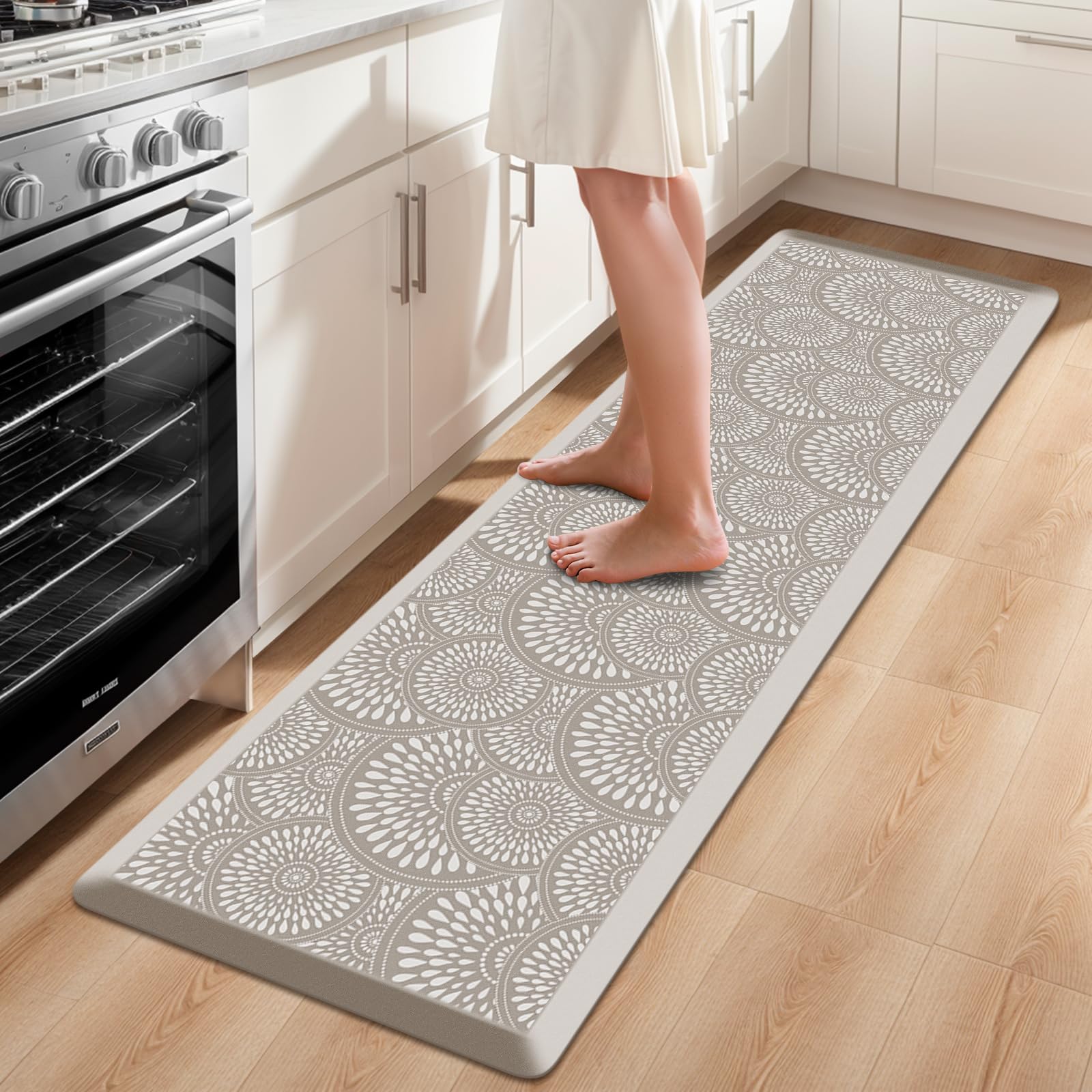 Mattitude 4/5 Inch Kitchen Mat, 20x48in Heavy Duty Ergonomic Comfort Foam Standing Desk Mat, Waterproof Non-Slip Standing Mats and Rugs for Kitchen, Office, Black
