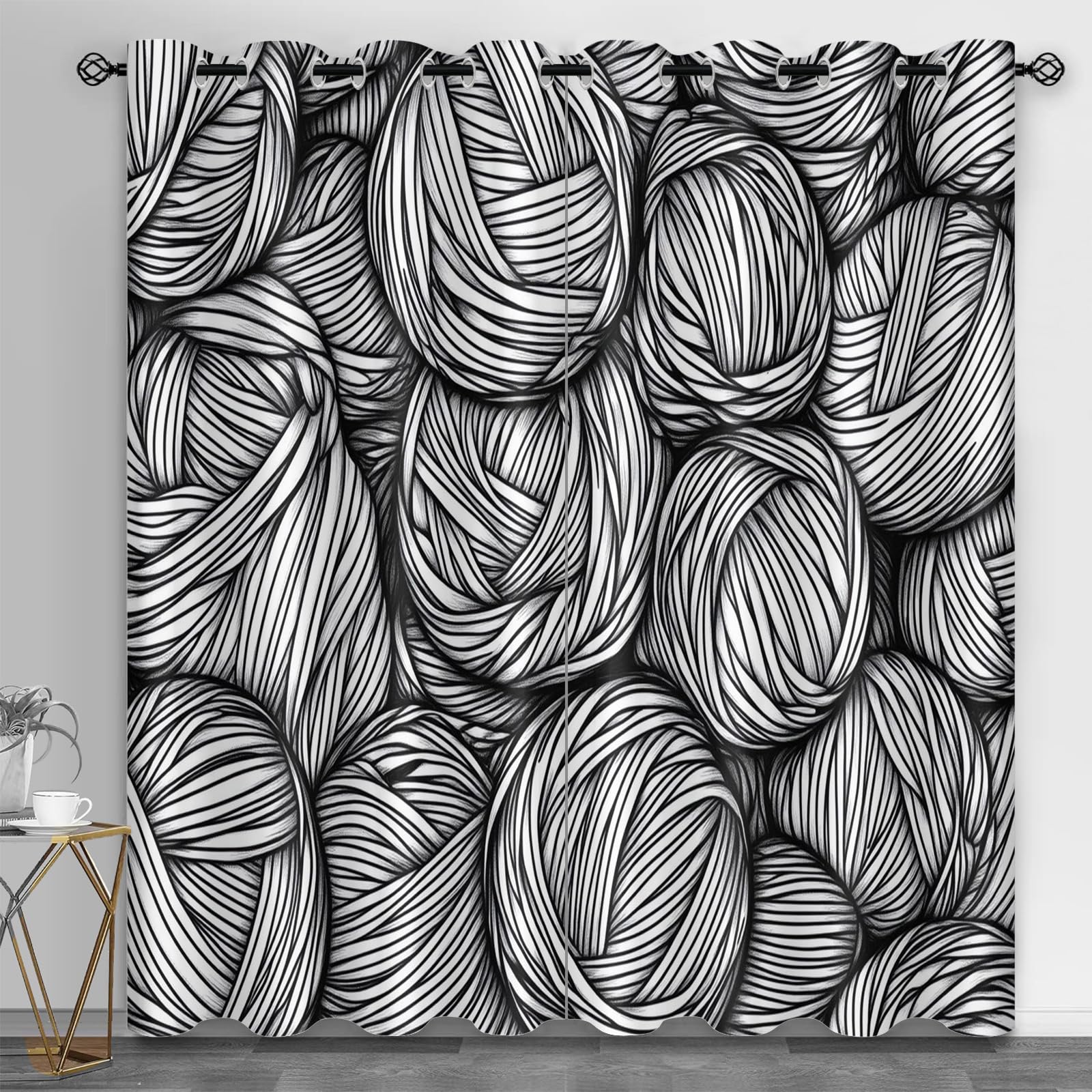 Machinery Window Treatments, Factory Blackout Curtains for Bedroom, Retro Industrial Style Grommet Window Curtain for Bedroom Living Room Patio, 42 x 96 Inch, 2 Panels