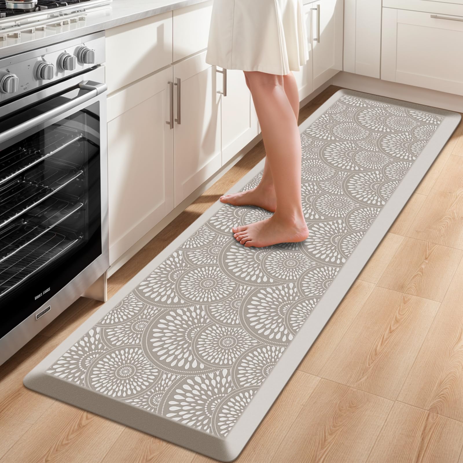 Mattitude 4/5 Inch Kitchen Mat, 20x48in Heavy Duty Ergonomic Comfort Foam Standing Desk Mat, Waterproof Non-Slip Standing Mats and Rugs for Kitchen, Office, Black