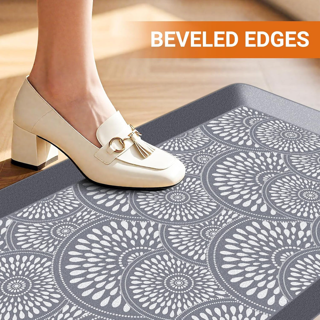 Mattitude 4/5 Inch Kitchen Mat, 20x48in Heavy Duty Ergonomic Comfort Foam Standing Desk Mat, Waterproof Non-Slip Standing Mats and Rugs for Kitchen, Office, Black