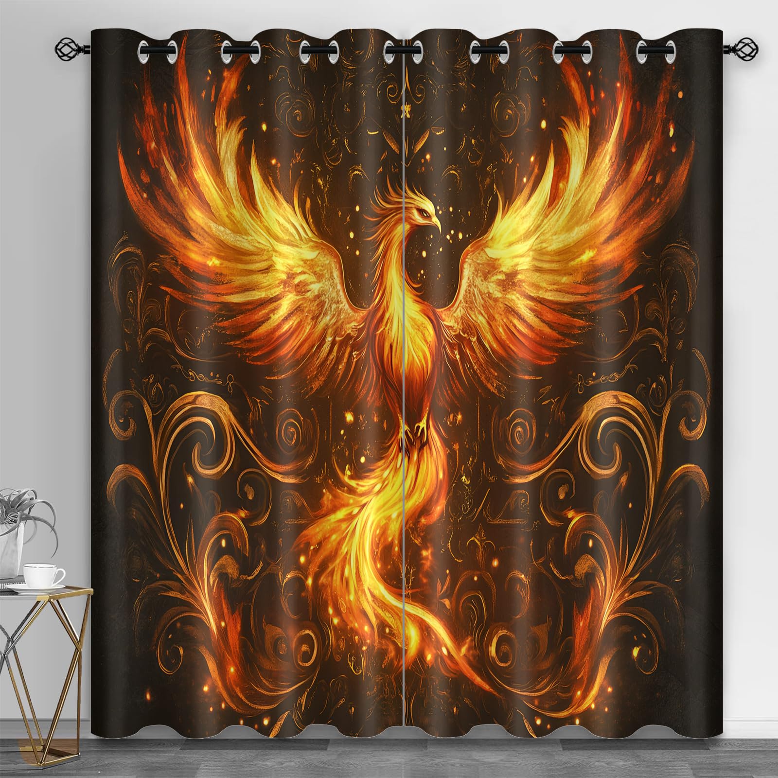 Machinery Window Treatments, Factory Blackout Curtains for Bedroom, Retro Industrial Style Grommet Window Curtain for Bedroom Living Room Patio, 42 x 96 Inch, 2 Panels