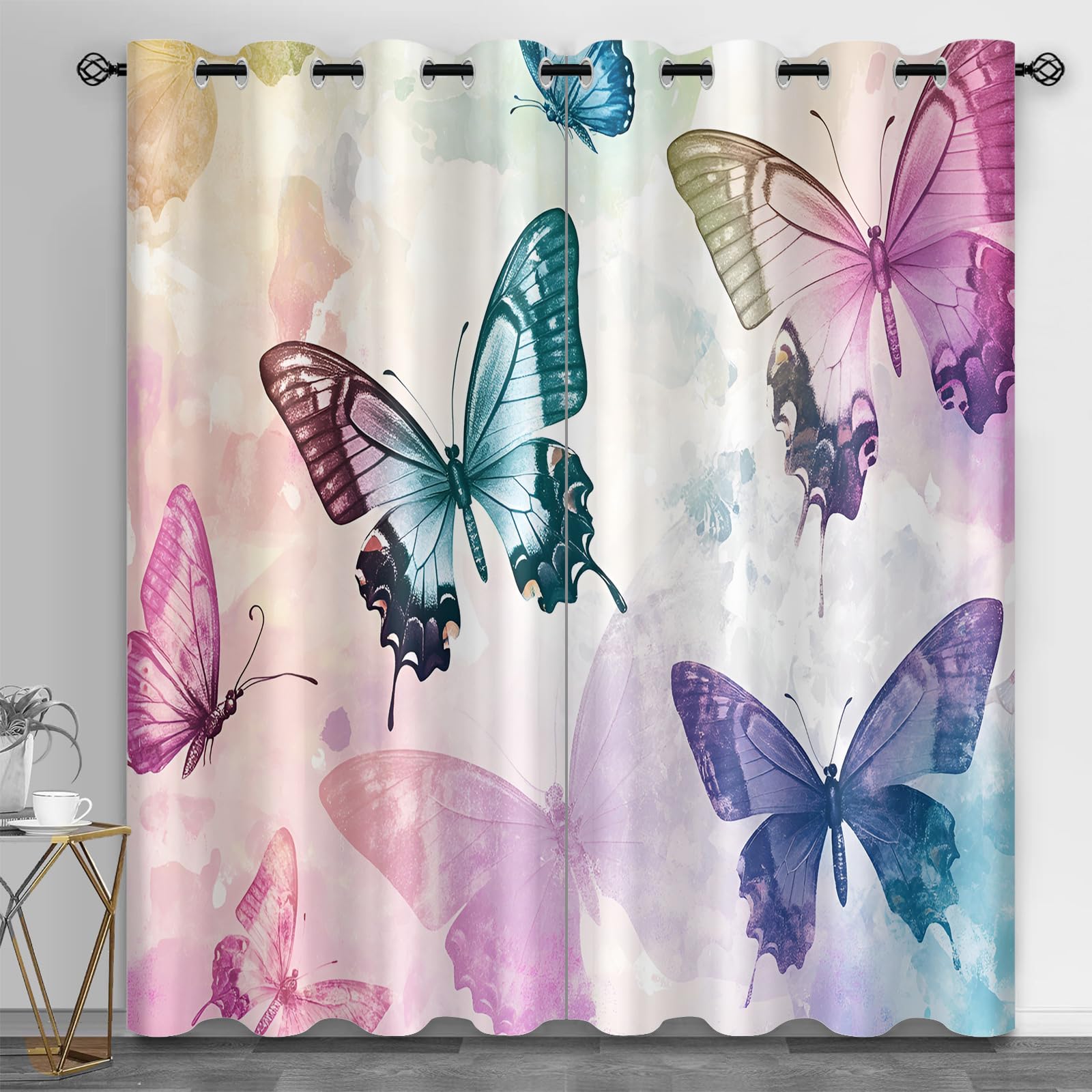 Machinery Window Treatments, Factory Blackout Curtains for Bedroom, Retro Industrial Style Grommet Window Curtain for Bedroom Living Room Patio, 42 x 96 Inch, 2 Panels