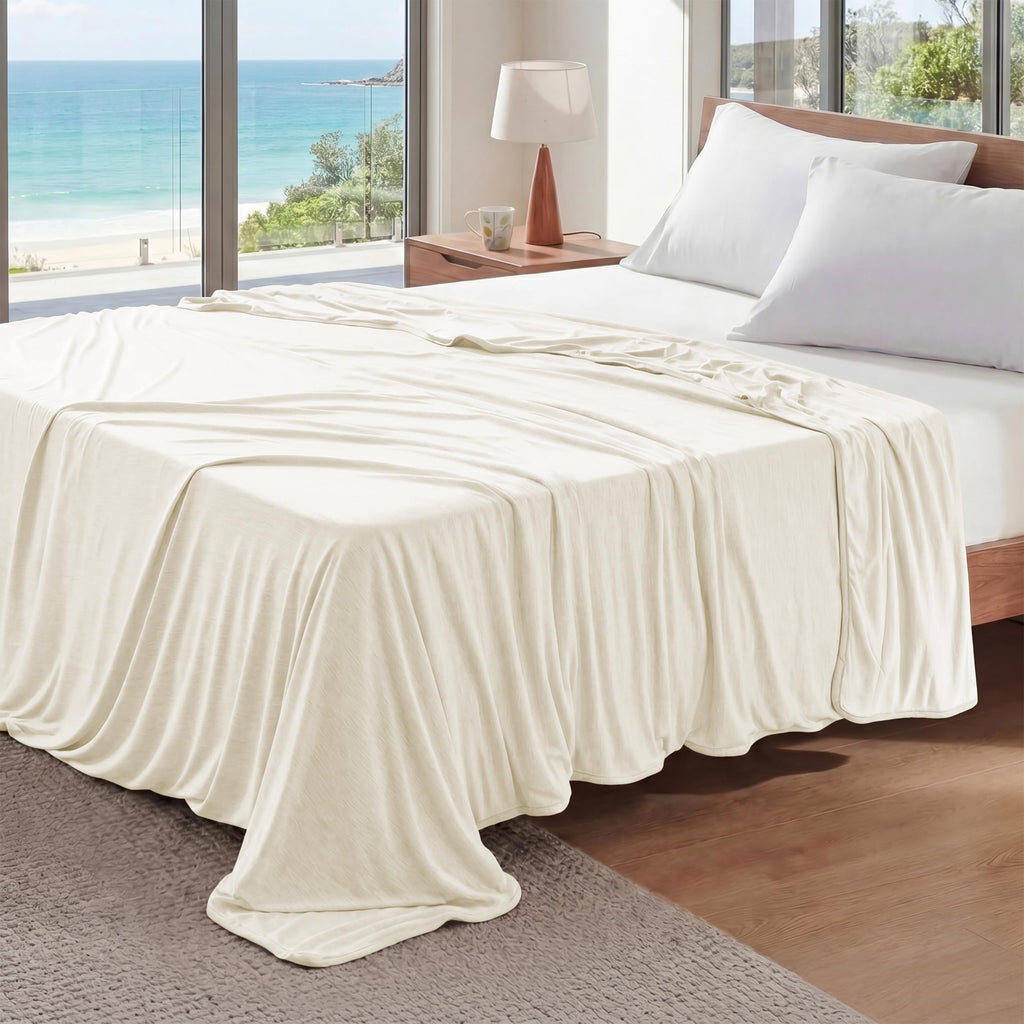 Oat Bamboo Cooling Queen Blanket