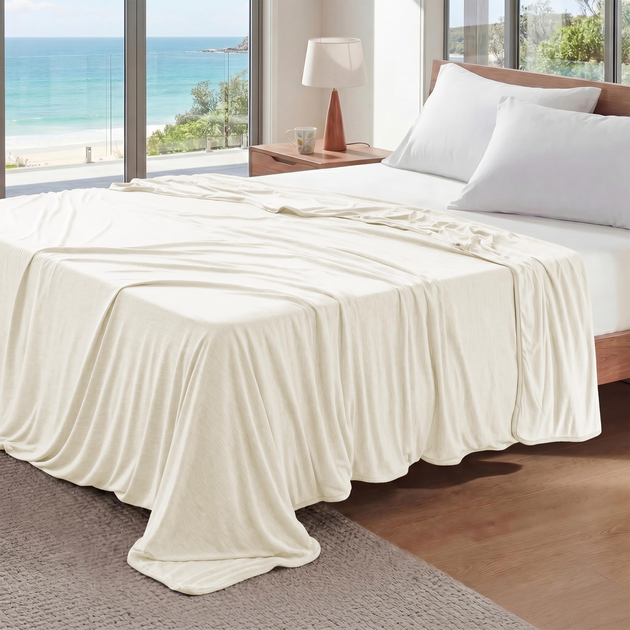 Oat Bamboo Cooling Queen Blanket