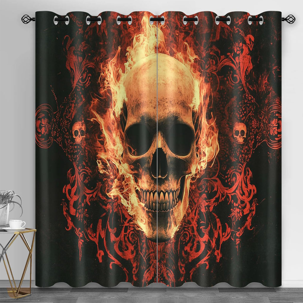 Machinery Window Treatments, Factory Blackout Curtains for Bedroom, Retro Industrial Style Grommet Window Curtain for Bedroom Living Room Patio, 42 x 96 Inch, 2 Panels