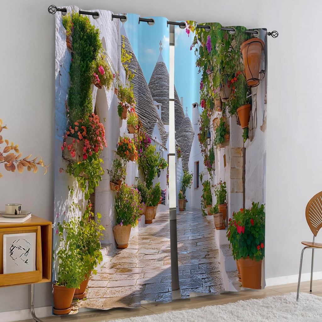 Retro Pipe Industrial Blackout Curtains