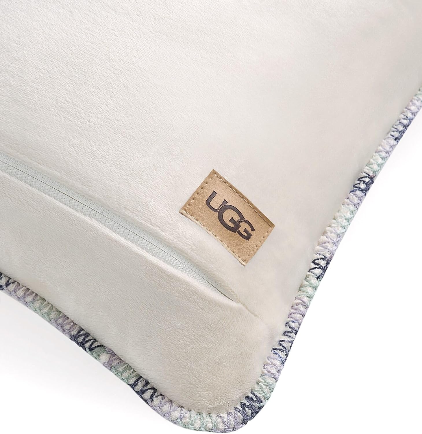 White Stitched Decor Throw Pillow