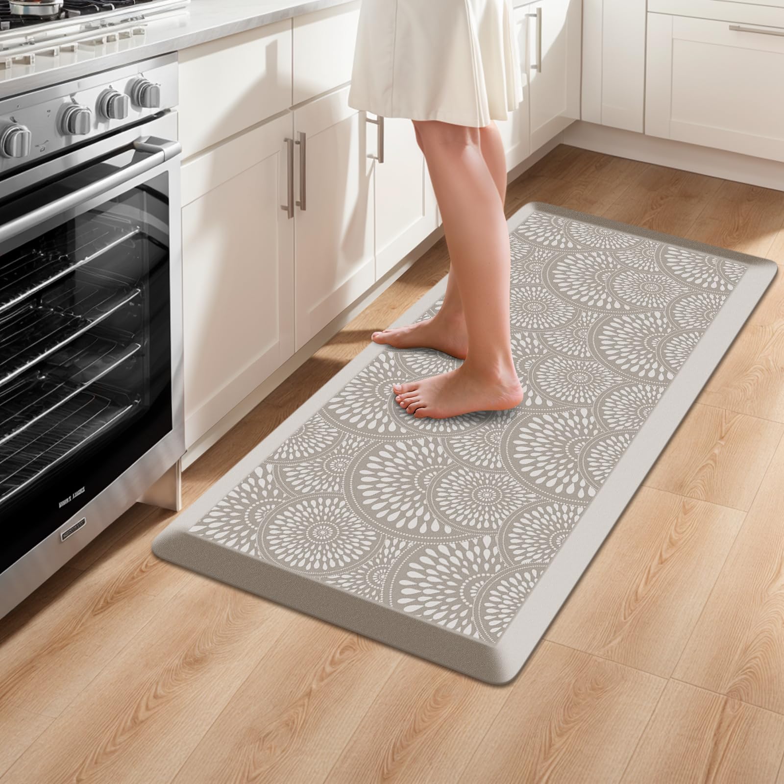 Mattitude 4/5 Inch Kitchen Mat, 20x48in Heavy Duty Ergonomic Comfort Foam Standing Desk Mat, Waterproof Non-Slip Standing Mats and Rugs for Kitchen, Office, Black