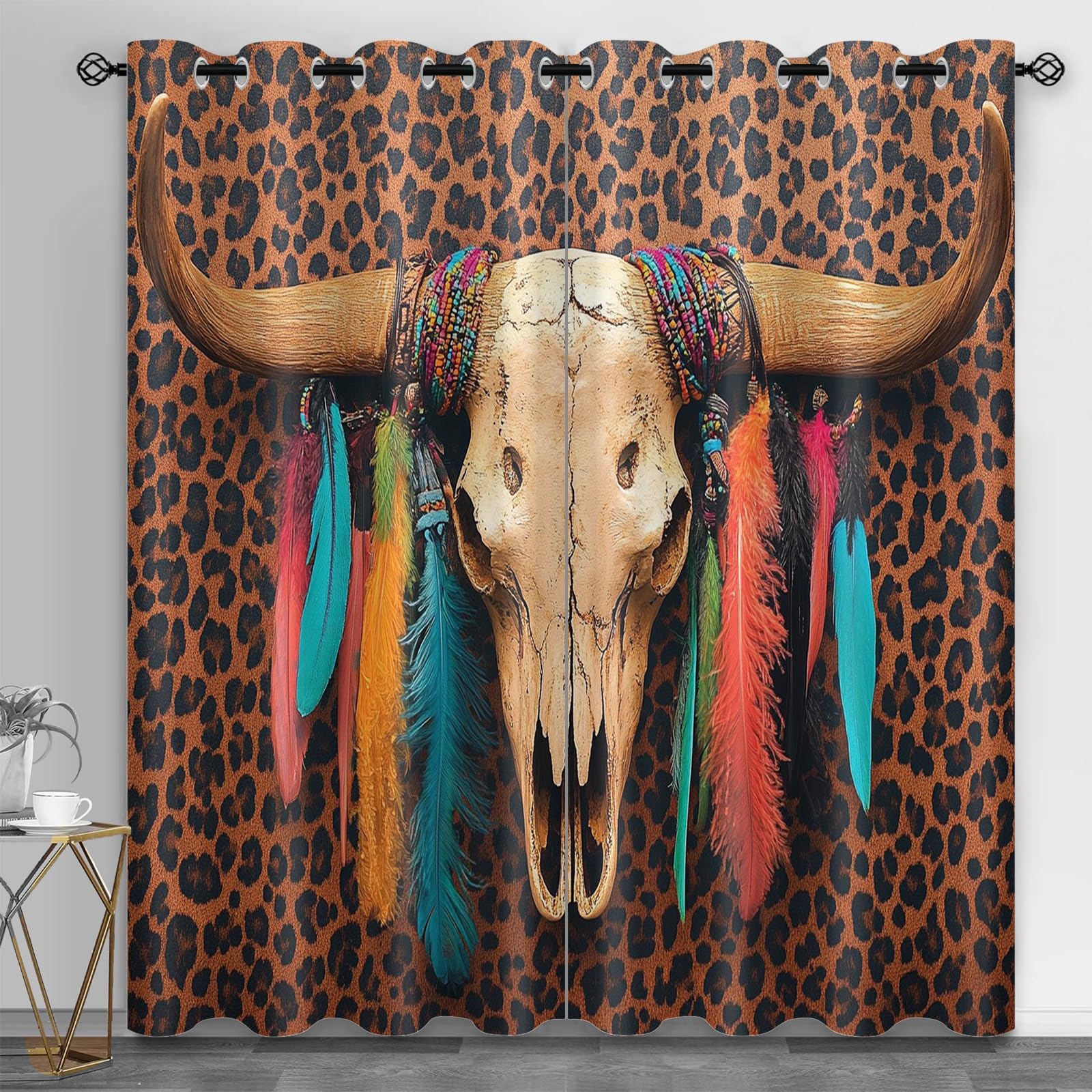 Metal Door Print Blackout Curtain, Rusty Thermal Insulated Grommets Curtains, Retro Industrial 2 Panels Window Curtains for Bedroom Living Room Home Decor, 31.5 x 63 Inch, 2 Panels