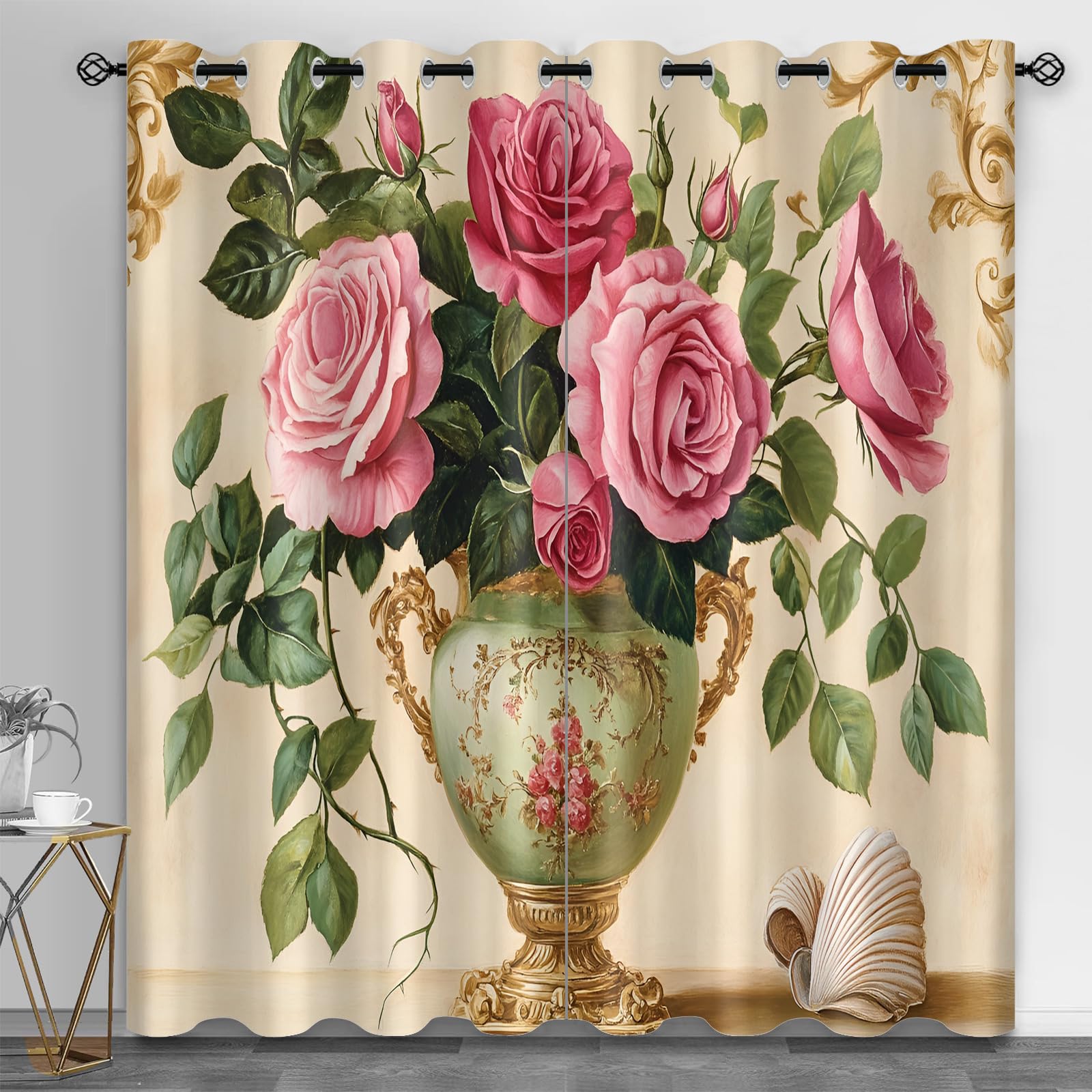 Wavy Stripes Curtains,Rusted Metal Blackout Curtains Industrial Style Grommet Drapes 2 Panels for Bedroom Living Room 31.5" W x 45" L x2