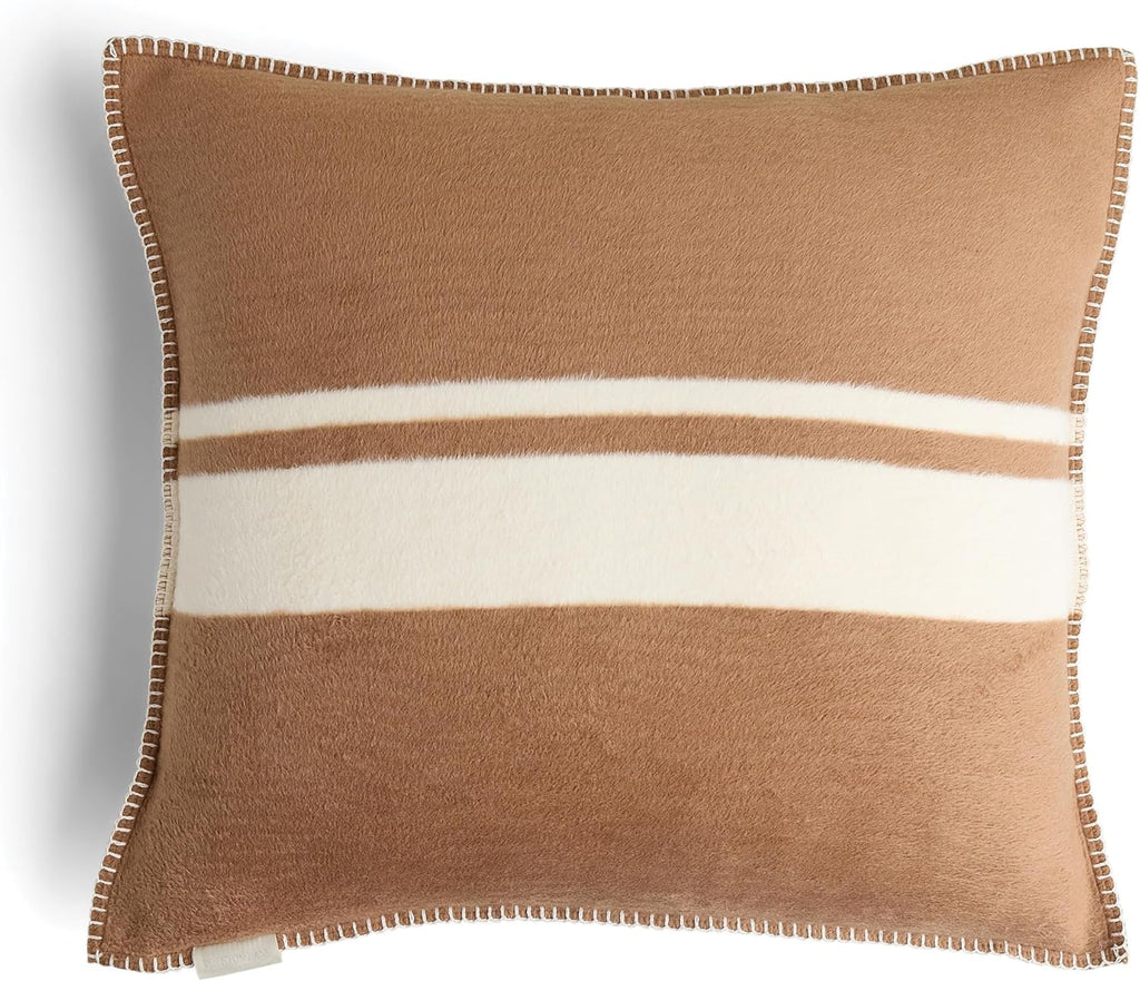Camel Cotton Blend Decor Throw Pillow