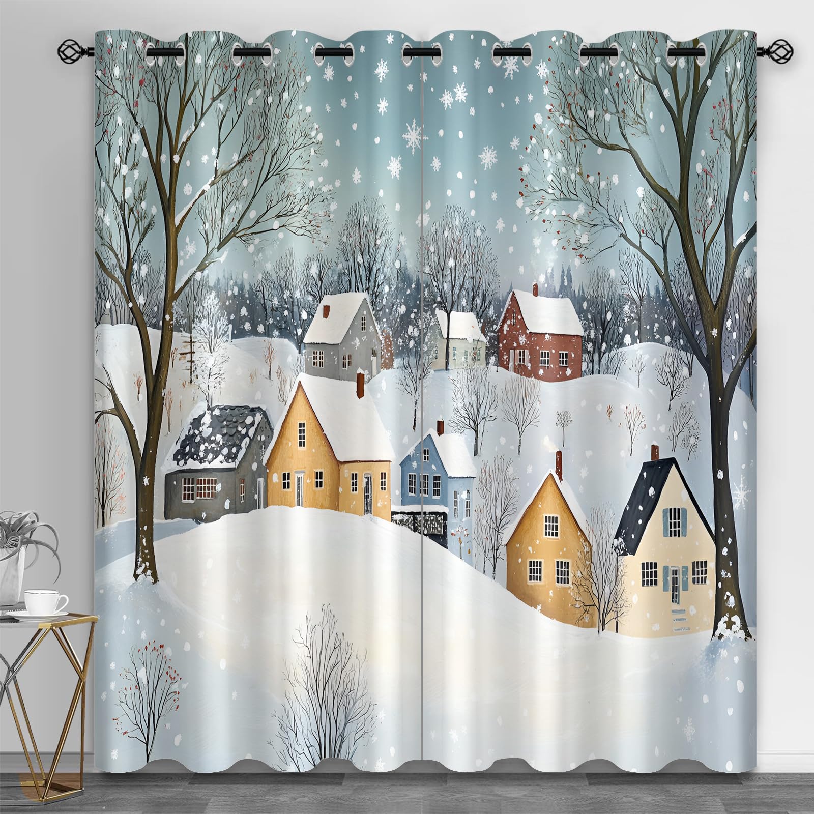 Metal Door Print Blackout Curtain, Rusty Thermal Insulated Grommets Curtains, Retro Industrial 2 Panels Window Curtains for Bedroom Living Room Home Decor, 31.5 x 63 Inch, 2 Panels