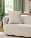 White Stitched Decor Throw Pillow