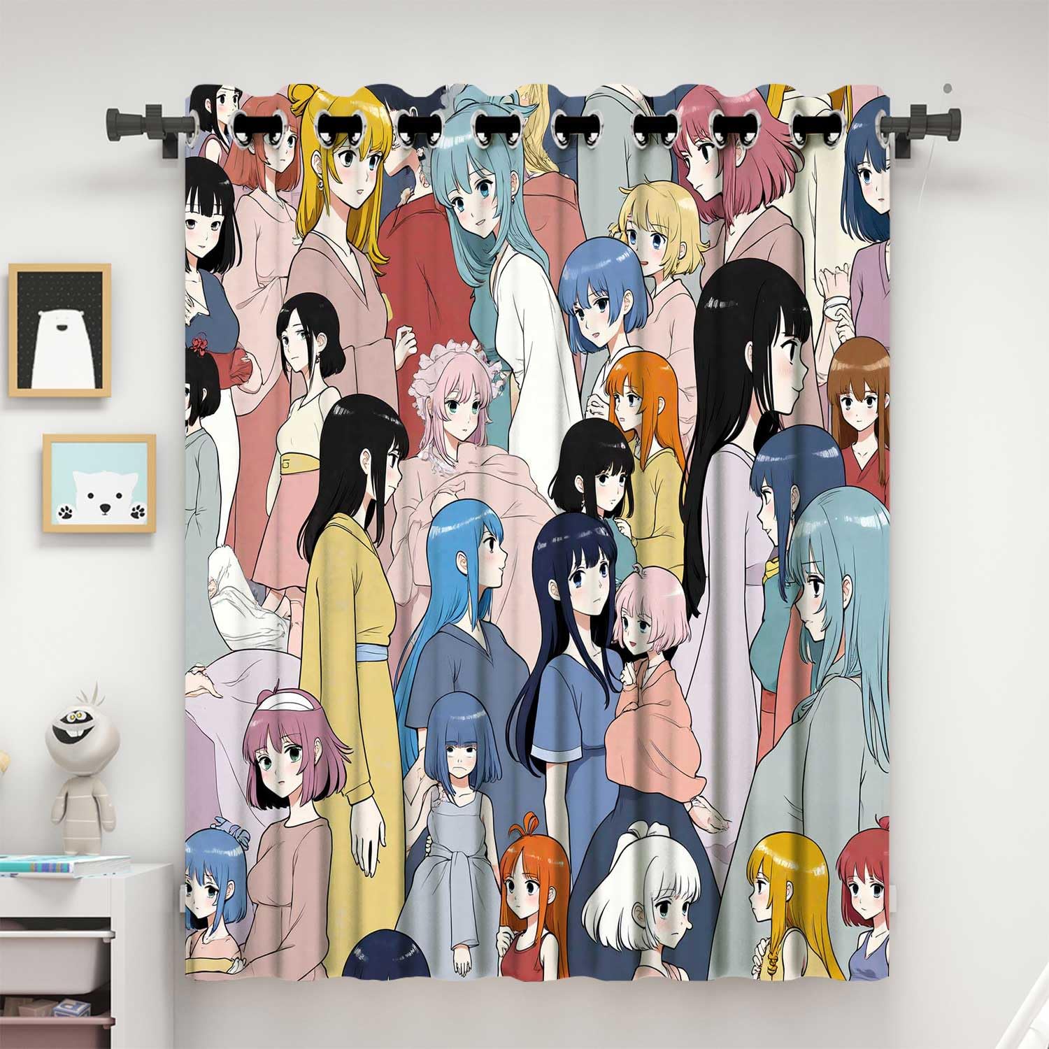 Industrial Decor Vintage Room Darkening Curtains for Bedroom,Sliding Door Curtains Noise Reducing Grommet (W) 60 x (H) 60 Inches,1Panel