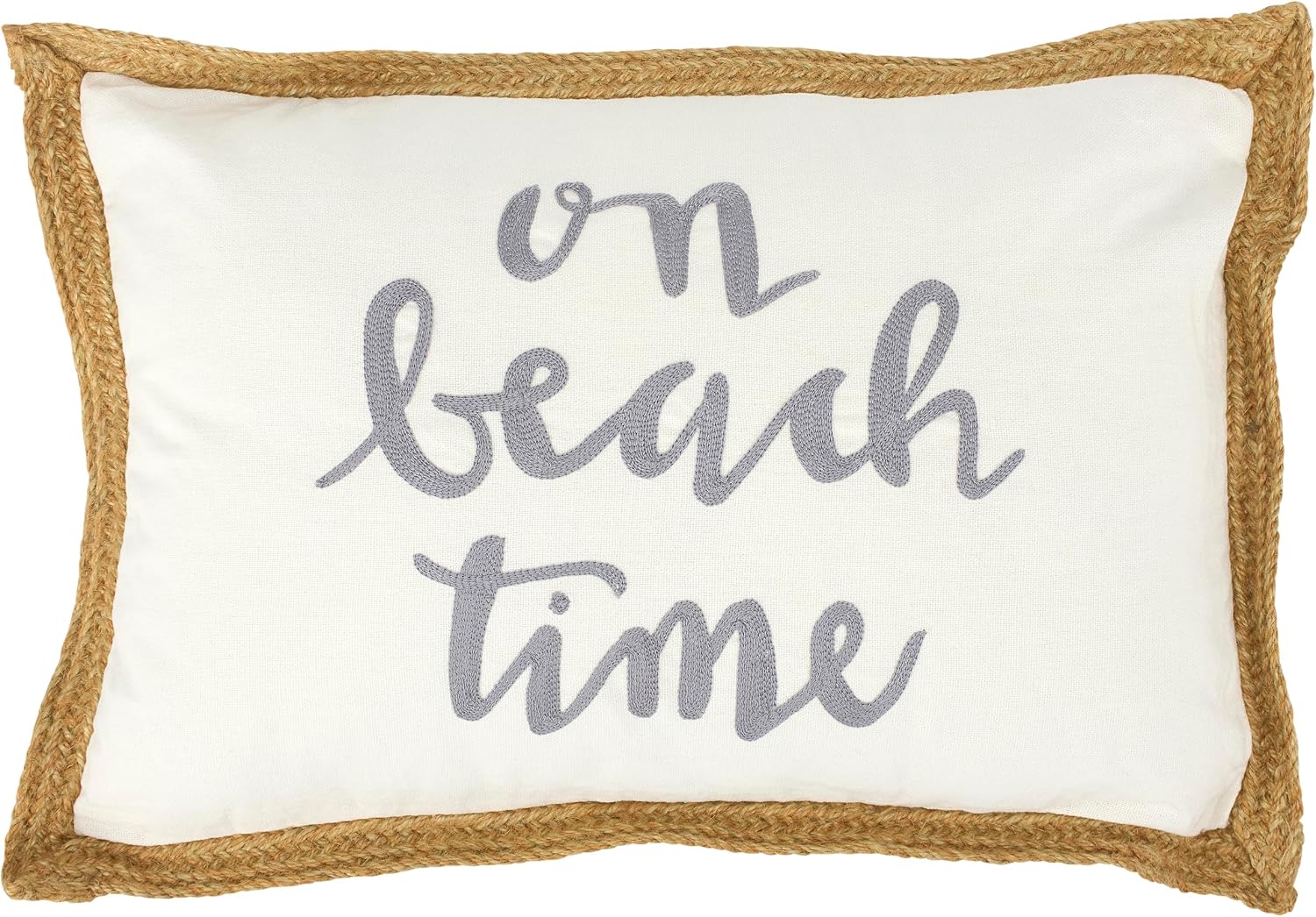 Primitives by Kathy Beach Time Decorative Throw Pillow, Jute, White, 15" Length x 10" Height
