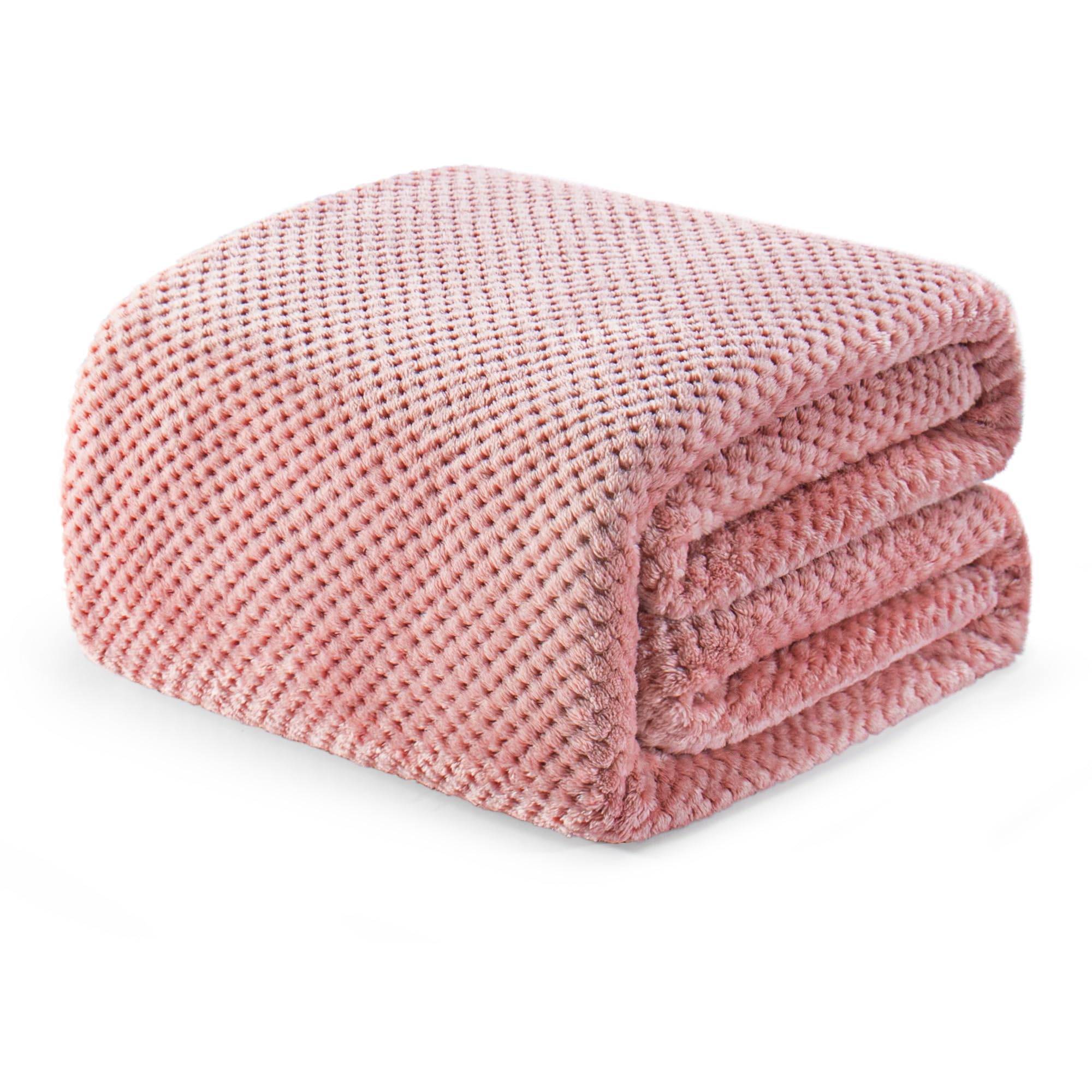 Exclusivo Mezcla Fleece Throw Blanket Extra Large, Super Soft and Warm Blankets for Couch, Sofa and Bed Waffle Textured, Cozy, Fuzzy and Lightweight (Tan, 50x70 Inches)