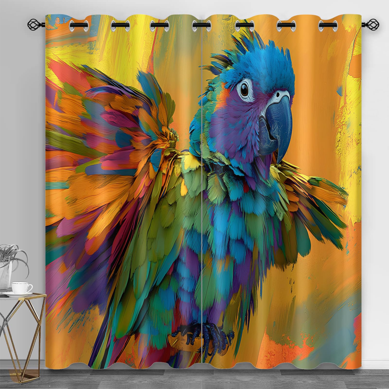 Wavy Stripes Curtains,Rusted Metal Blackout Curtains Industrial Style Grommet Drapes 2 Panels for Bedroom Living Room 31.5" W x 45" L x2