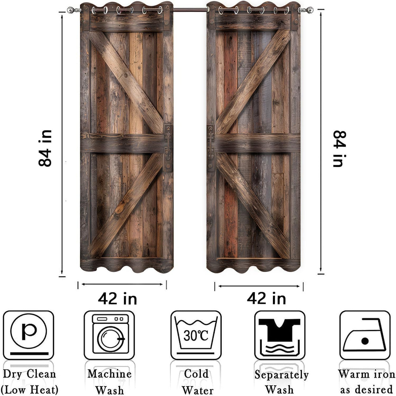 Rustic Wood Blackout Window Curtains