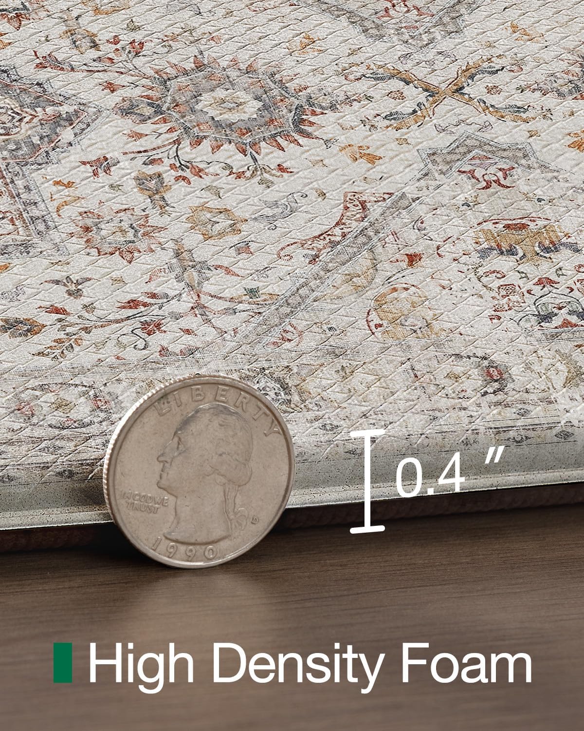 LUMI Kitchen Mat Anti Fatigue Cushioned, Memory Foam Padded Standing PVC Rug Washable, Non Slip Comfort Floor Runner for Home, Sink, Laundry, Office, 24"x87", White