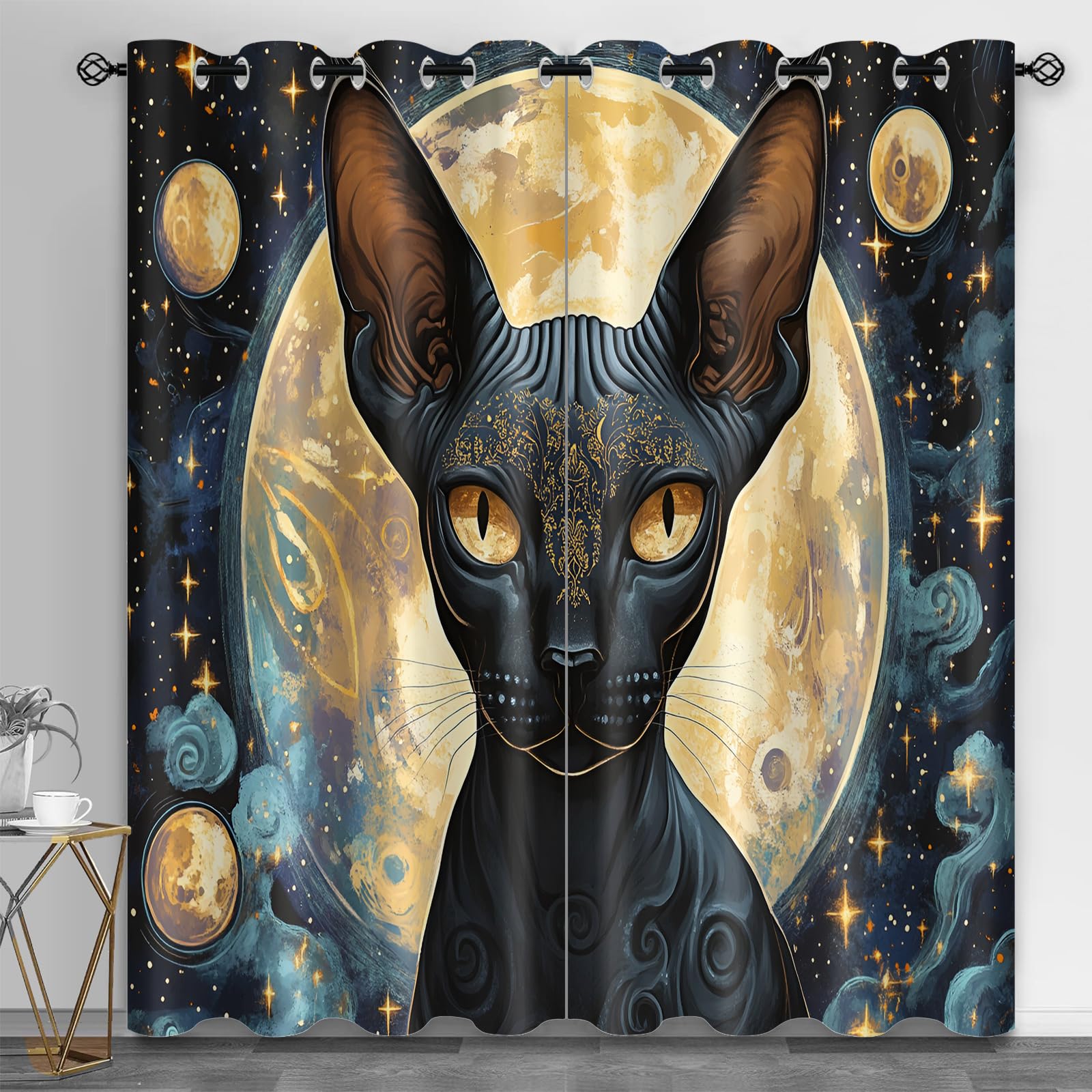 Machinery Window Treatments, Factory Blackout Curtains for Bedroom, Retro Industrial Style Grommet Window Curtain for Bedroom Living Room Patio, 42 x 96 Inch, 2 Panels