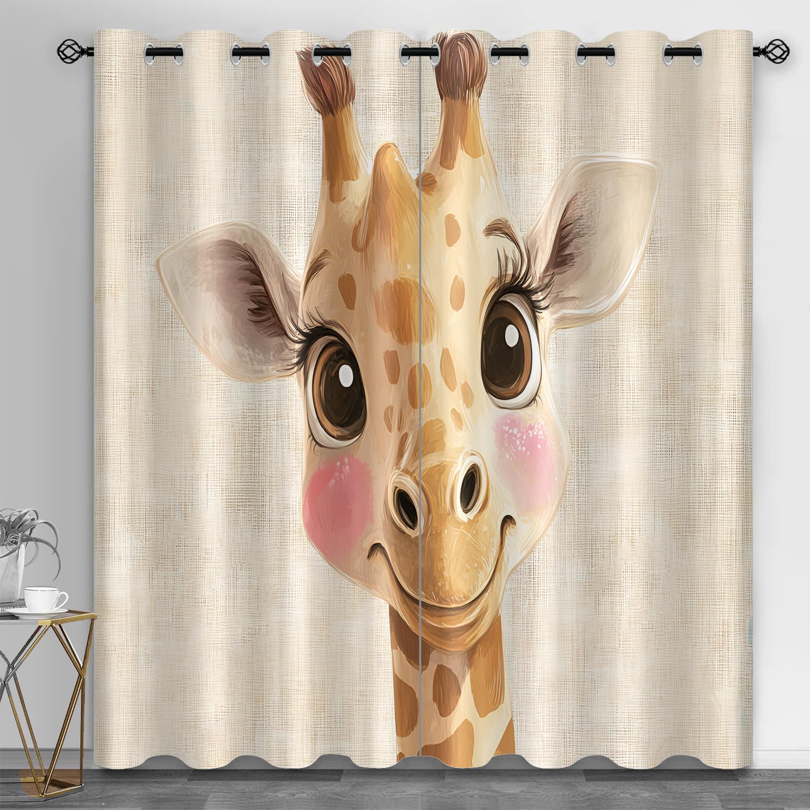 Metal Door Print Blackout Curtain, Rusty Thermal Insulated Grommets Curtains, Retro Industrial 2 Panels Window Curtains for Bedroom Living Room Home Decor, 31.5 x 63 Inch, 2 Panels