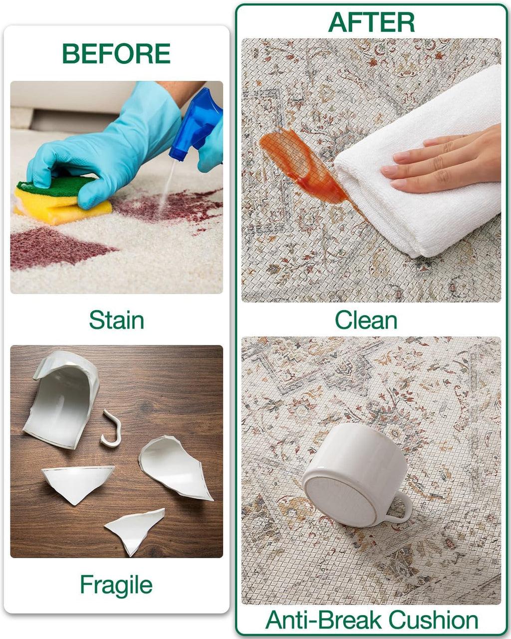 LUMI Kitchen Mat Anti Fatigue Cushioned, Memory Foam Padded Standing PVC Rug Washable, Non Slip Comfort Floor Runner for Home, Sink, Laundry, Office, 24"x87", White