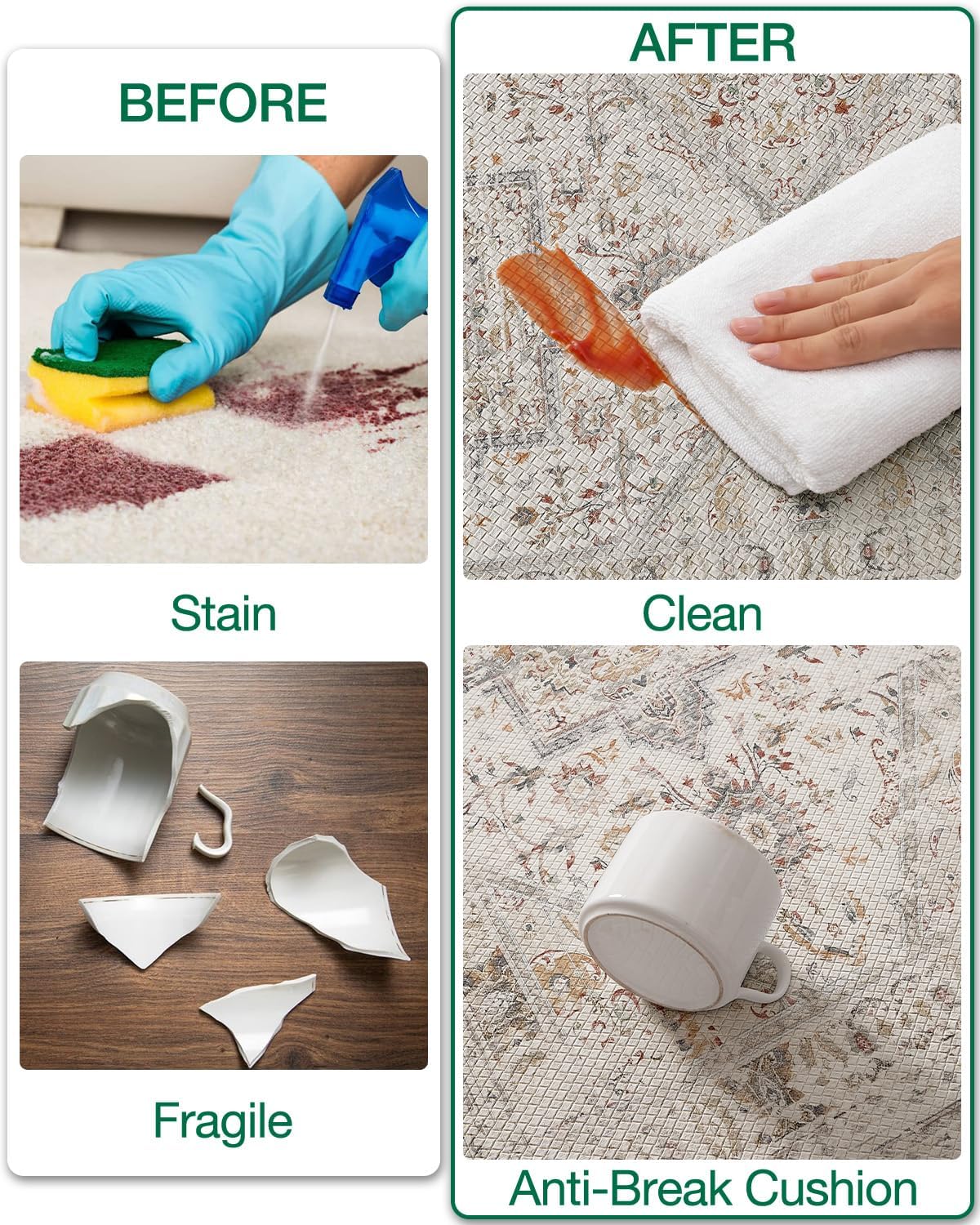 LUMI Kitchen Mat Anti Fatigue Cushioned, Memory Foam Padded Standing PVC Rug Washable, Non Slip Comfort Floor Runner for Home, Sink, Laundry, Office, 24"x87", White