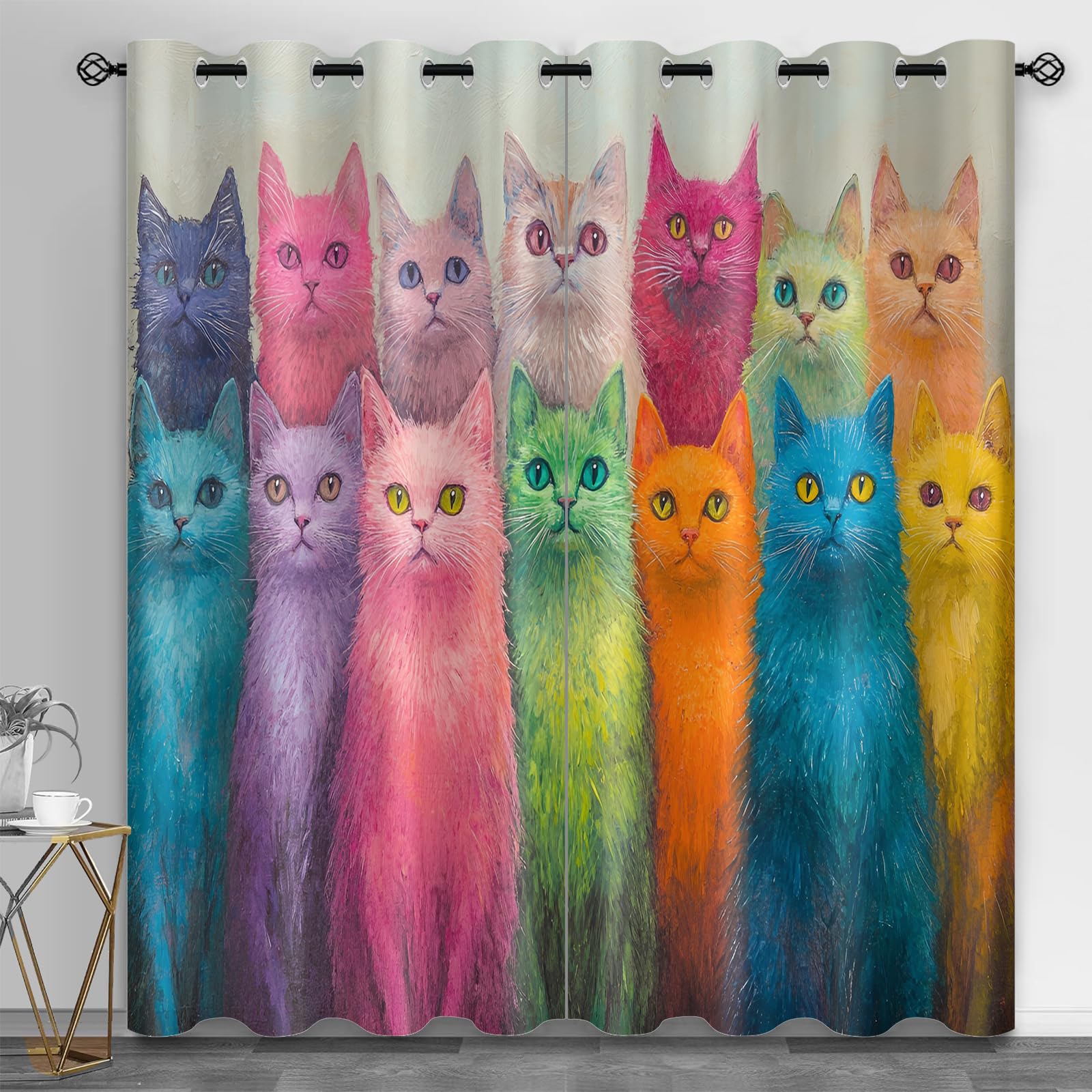 Metal Door Print Blackout Curtain, Rusty Thermal Insulated Grommets Curtains, Retro Industrial 2 Panels Window Curtains for Bedroom Living Room Home Decor, 31.5 x 63 Inch, 2 Panels