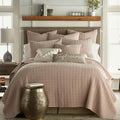 Blush Waffle Cotton King Quilt Set