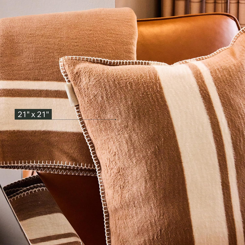 Camel Cotton Blend Decor Throw Pillow