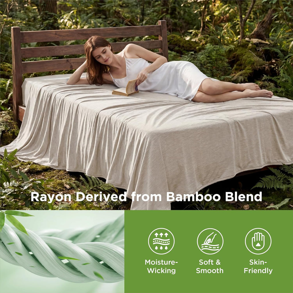 Oat Bamboo Cooling Queen Blanket