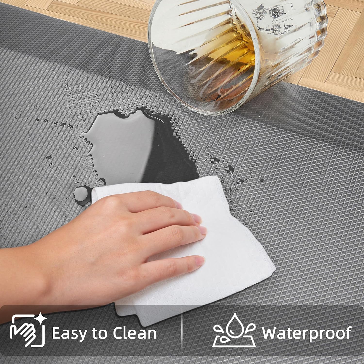 Grey Thick Memory Foam Anti Fatigue Kitchen Mat