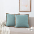 Teal Linen Farmhouse Pillow Covers