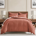 Levtex Home Cloud Waffle Full/Queen Comforter Set (90x94in) with 2 Pillow Shams (26x20in) - Solid Waffle Cotton Texture - Blush - 100% Cotton Full/Queen Size Comforter Set - Soft, Pre-Washed