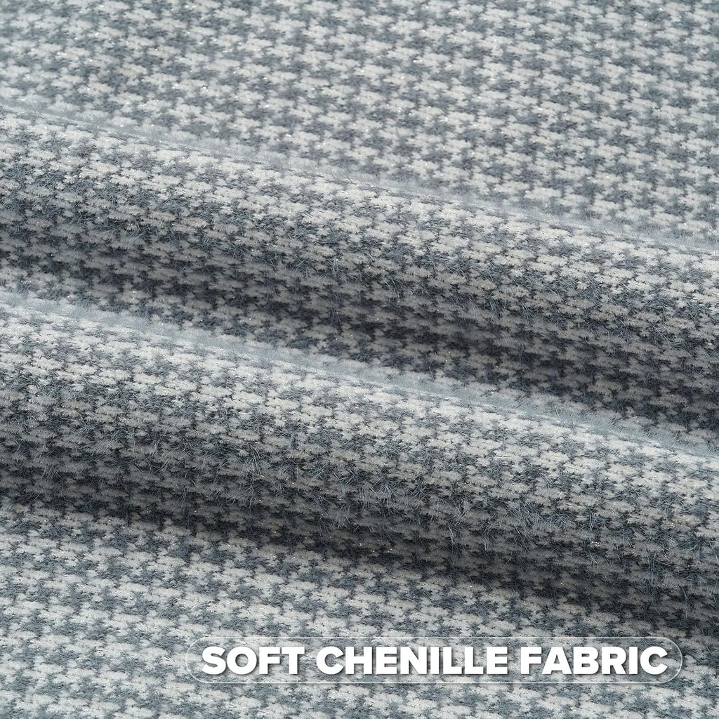 FUTEI Pack of 2 Houndstooth Throw Pillow Covers 26x26 Inch Soft Chenille Gingham Textured Farmhouse Decorative Euro Pillow Shams Modern Home Decor for Couch Bedroom Living Room, Grayish Blue