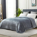 Grey Plush Flannel Queen Blanket