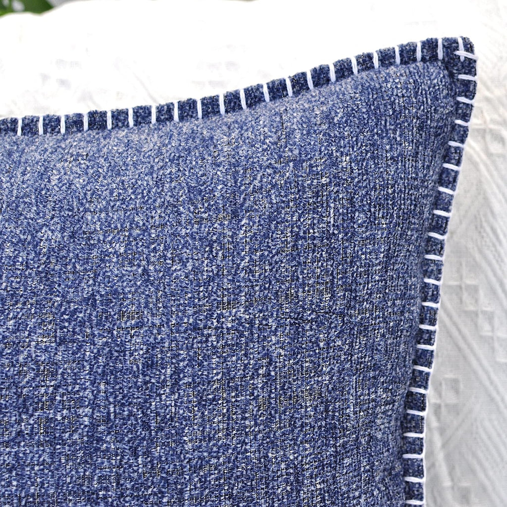Navy Large Euro Pillow Covers Set