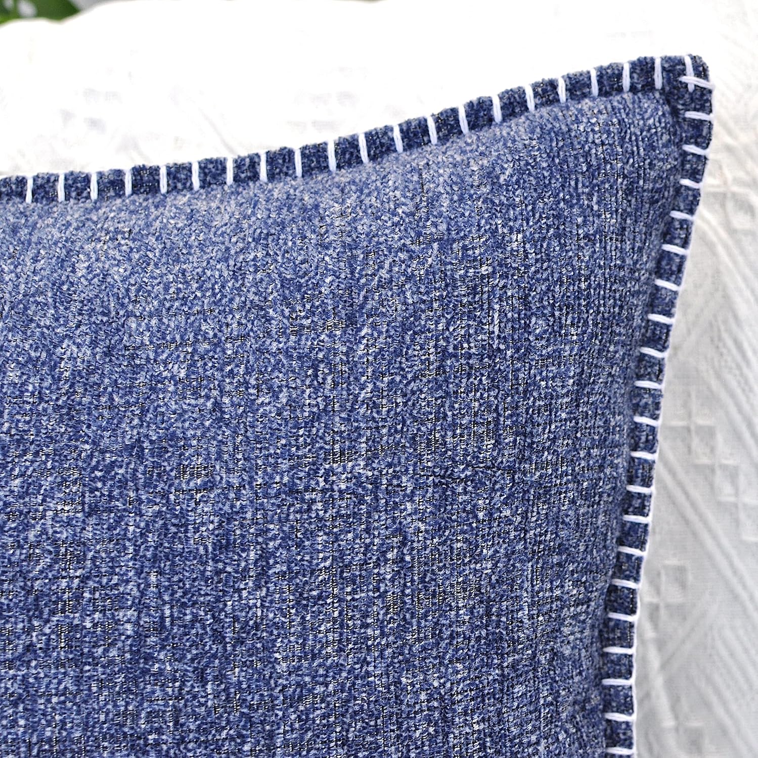 Navy Large Euro Pillow Covers Set